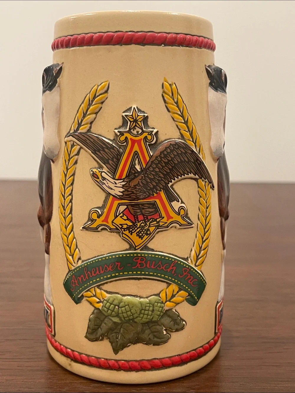 Vintage 1983 Bud Light “Baron” Clydesdale 3D Beer Stein